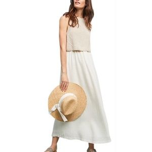 Anthropologie Moth Layered Sandstone Maxi Dress